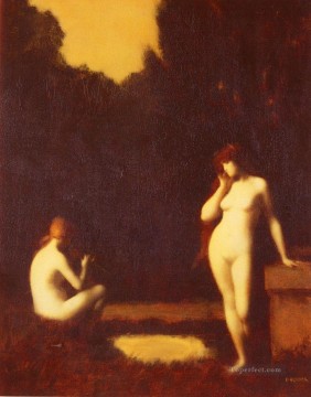 Desnudo Painting - Idilio desnudo Jean Jacques Henner